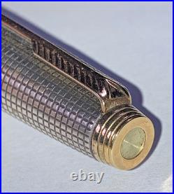 Vintage Parker Shizure Fountain pen Sterling silver 925 barrel & cap 14K gold