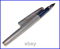 Vintage Parker Shizure Fountain pen Sterling silver 925 barrel & cap 14K gold