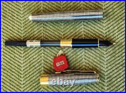 Vintage Parker Sonnet Cisele Sterling Silver Fountain + Ballpoint Pens Set 18K