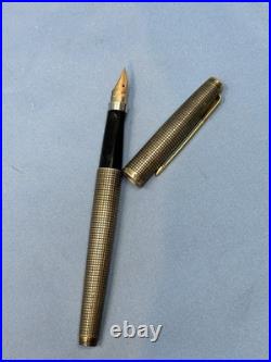 Vintage Parker Sonnet Sterling Silver Cisele Fountain pen, 14k Gold Nib #66