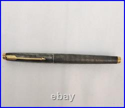 Vintage Parker Sterling Silver Fountain Pen 14K Gold Nib Made in USA #J6022