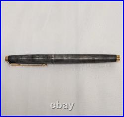 Vintage Parker Sterling Silver Fountain Pen 14K Gold Nib Made in USA #J6022