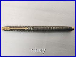 Vintage Parker Sterling Silver Fountain Pen 14K Gold Nib Made in USA #J6022