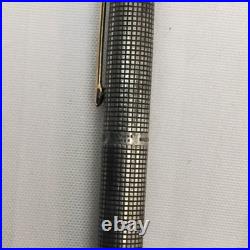 Vintage Parker Sterling Silver Fountain Pen 14K Gold Nib Made in USA #J6022