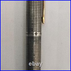 Vintage Parker Sterling Silver Fountain Pen 14K Gold Nib Made in USA #J6022