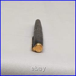 Vintage Parker Sterling Silver Fountain Pen 14K Gold Nib Made in USA #J6022