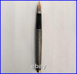 Vintage Parker Sterling Silver Fountain Pen 14K Gold Nib Made in USA #J6022