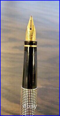 Vintage Parker Sterling Silver Fountain Pen 18K 750 Nib MD 925 Cisele France