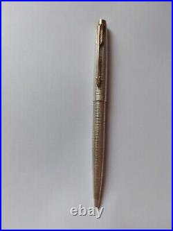 Vintage Parker ballpoint Pen Sterling Silver Cap & Barrel Made in USA