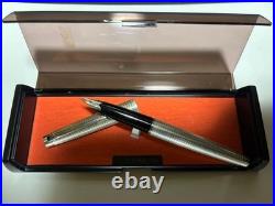 Vintage Platinum 18K WG Fountain Pen Sterling Silver with Case Excellent