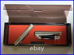 Vintage Platinum 18K WG Fountain Pen Sterling Silver with Case Excellent