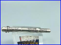 Vintage Portuguese Sterling Silver Fountain Pen Crescent filler Conklin #3 nib