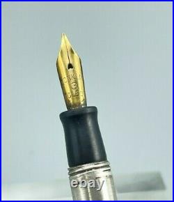 Vintage Portuguese Sterling Silver Fountain Pen Crescent filler Conklin #3 nib