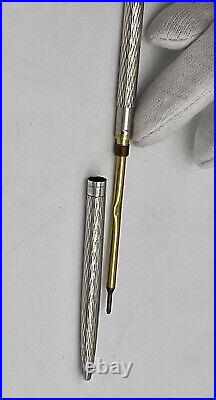 Vintage Rare WIDE Tiffany &Co 925 Sterling Silver Textured Pen with T clip POUCH