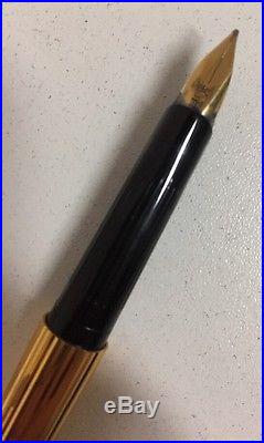 Vintage ST Dupont Classique Godron Vermeil Gold 925 Sterling Silver Fountain Pen