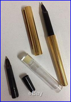 Vintage ST Dupont Classique Godron Vermeil Gold 925 Sterling Silver Fountain Pen
