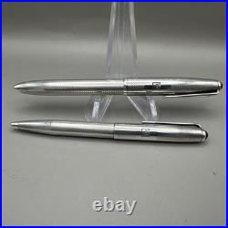 Vintage Set of 2 Sterling Silver Fountain Ballpoint Pens 14K Nib Collectible