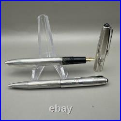 Vintage Set of 2 Sterling Silver Fountain Ballpoint Pens 14K Nib Collectible