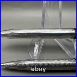 Vintage Set of 2 Sterling Silver Fountain Ballpoint Pens 14K Nib Collectible