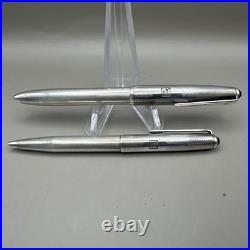 Vintage Set of 2 Sterling Silver Fountain Ballpoint Pens 14K Nib Collectible