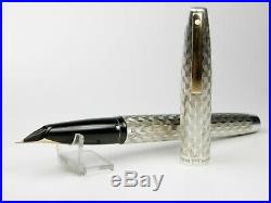 Vintage Sheaffer Imperial Fountain Pen-Sterling Silver Marquetry Design-1970s