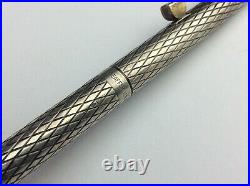 Vintage Sheaffer Imperial Sterling Silver Diamond Cut Biro Pen Ship Worldwide