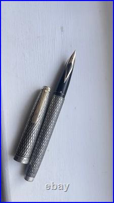 Vintage Sheaffer Imperial Sterling Silver Writing Pen 14k Gold Nib