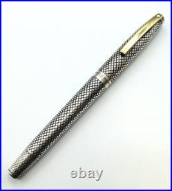 Vintage Sheaffer Imperial Touchdown Filler Fountain Pen, Sterling Silver Diamond