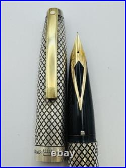 Vintage Sheaffer Imperial Touchdown Filler Fountain Pen, Sterling Silver Diamond