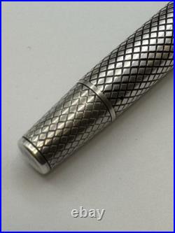 Vintage Sheaffer Imperial Touchdown Filler Fountain Pen, Sterling Silver Diamond