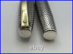 Vintage Sheaffer Imperial Touchdown Filler Fountain Pen, Sterling Silver Diamond