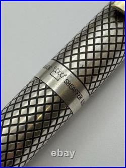 Vintage Sheaffer Imperial Touchdown Filler Fountain Pen, Sterling Silver Diamond