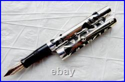 Vintage Sheaffer Nostalgia Fountain Pen Sterling Liver Overlay 14k Gold Nib WOW