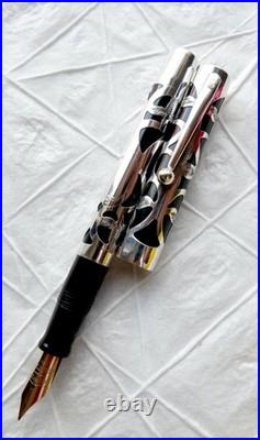 Vintage Sheaffer Nostalgia Fountain Pen Sterling Liver Overlay 14k Gold Nib WOW