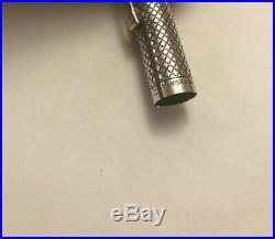 Vintage Sheaffer Sterling Silver Diamond Pattern Fountain Pen 14k Gold Nib