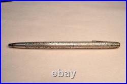 Vintage Sheaffer Sterling Silver Patterned Ballpoint Pen In Case