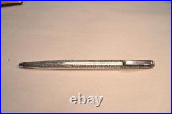 Vintage Sheaffer Sterling Silver Patterned Ballpoint Pen In Case
