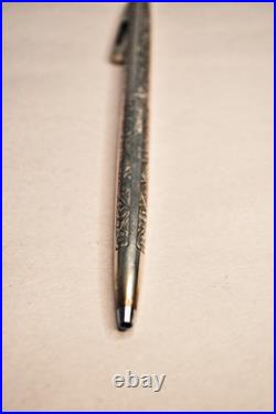 Vintage Sheaffer Sterling Silver Patterned Ballpoint Pen In Case