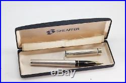 Vintage Sheaffer Targa Fountain Pen 925 Sterling Silver 14K Med nib Mint Boxed