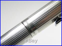 Vintage Sheaffer Targa Fountain Pen-Sterling Silver Striated-14K Nib-USA 1970s