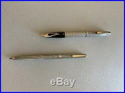 Vintage Sheaffer USA 14K Sterling Silver Imperial Diamond Pattern Fountain Pen