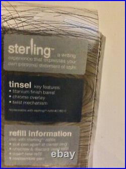 Vintage Sterling-Brand Tinsel Mini Ballpoint Pen Titanium Barrel Finish
