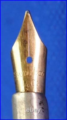 Vintage Sterling Silve Dip Pen Repousse Hallmarked 14k Gold Burnham Nib