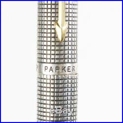 Vintage Sterling Silver GT Parker 75 Cisele 14K Gold Nib Fountain Pen USA