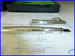 Vintage Sterling Silver Limited Edition Tennis Hall Of Fame Fountain Pen In Box
