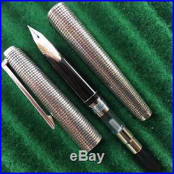 Vintage Sterling Silver Pilot Custom Pen H176 18K WG Fine Nib Restored
