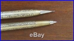 Vintage Sterling Silver Sheaffer Grapes and Leaves Ballpoint Pen and Pencil Set