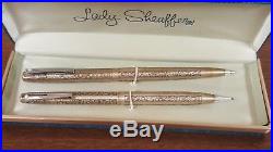 Vintage Sterling Silver Sheaffer Grapes and Leaves Ballpoint Pen and Pencil Set