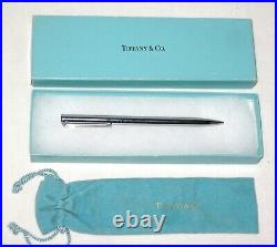Vintage Sterling Silver Tiffany Pen T Clip in Box & Pouch Bag 1970's New NOS