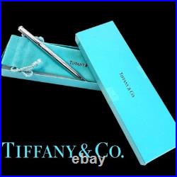 Vintage TIFFANY & CO. Sterling Silver Black Fine Point Pen with T Clip